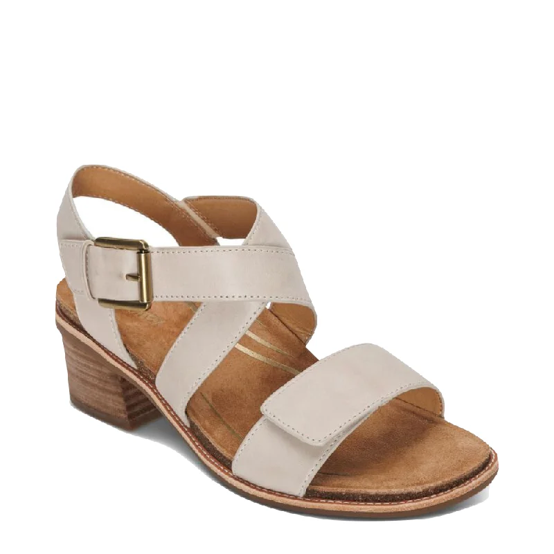 Aetrex Women's Kristin Arch Support Block Heel Sandal in Ivory