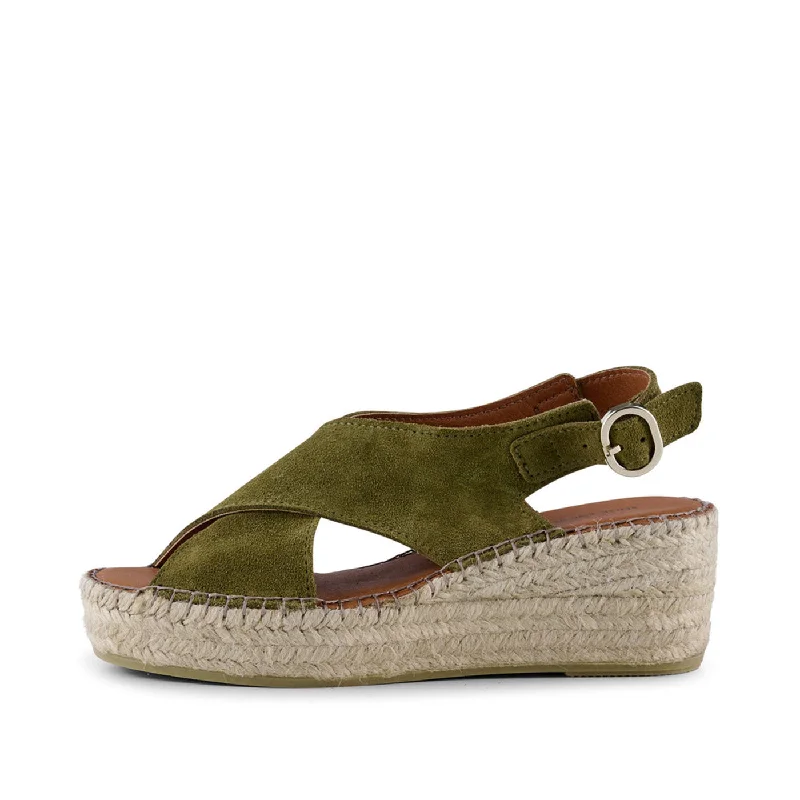 Orchid wedge suede - MOSS GREEN