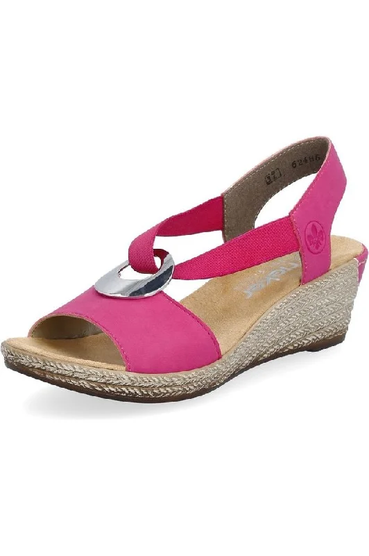 Rieker Ladies Sandals 624H6-32 multi Pink