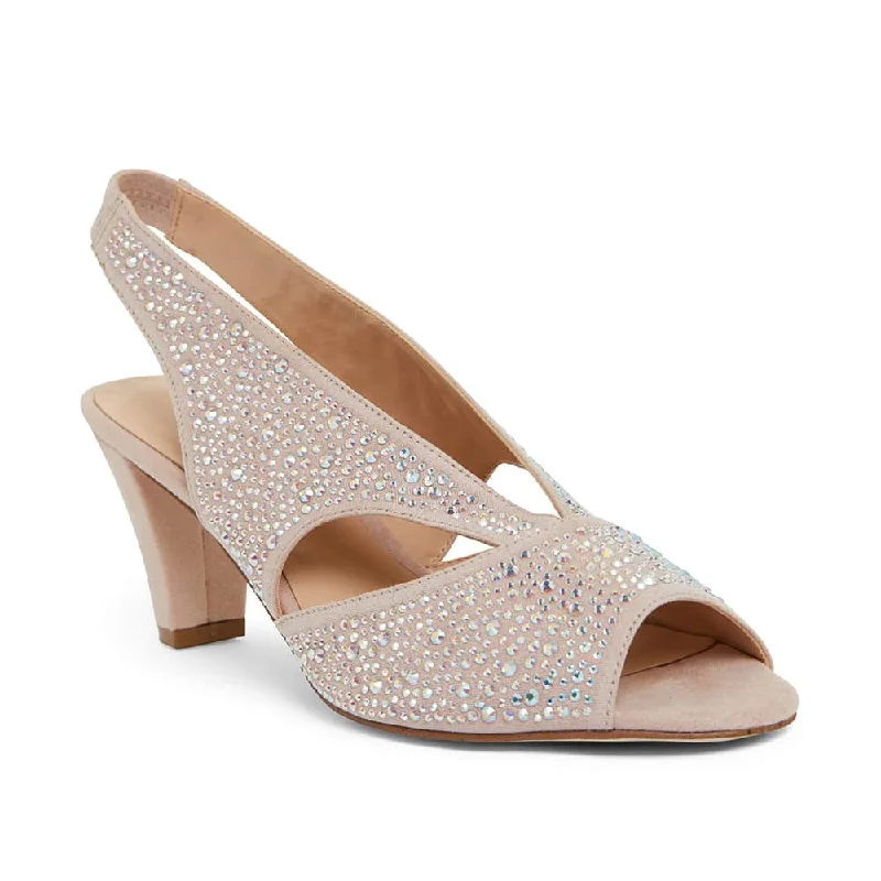 Angie Heel in Blush Fabric