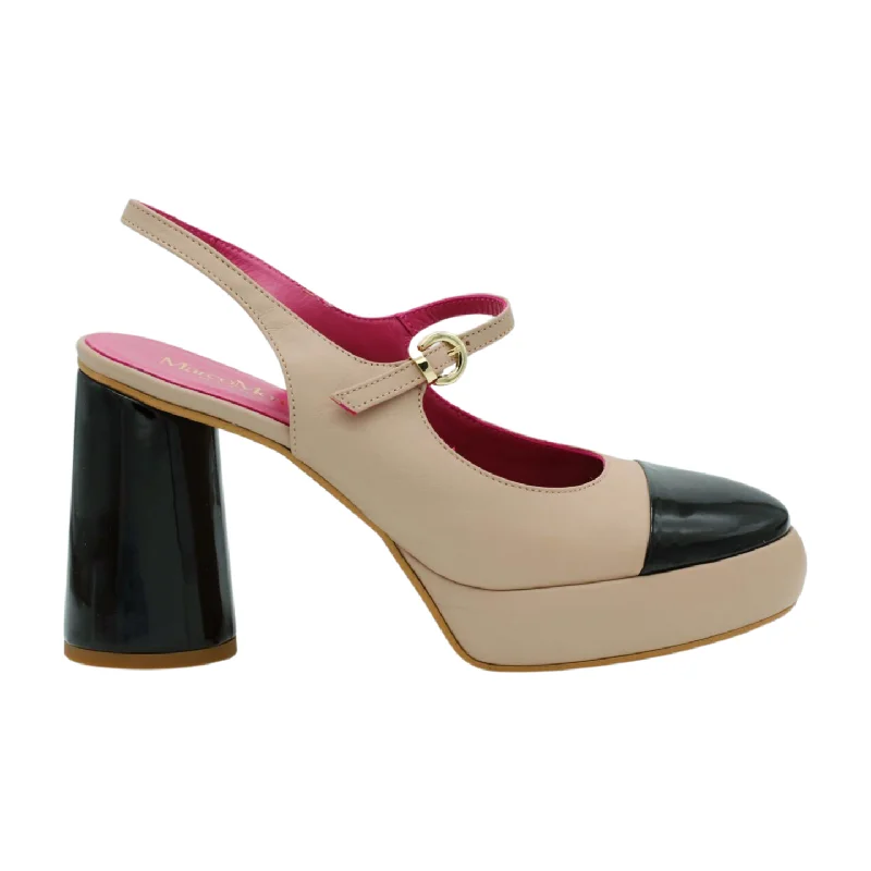 MARCO MOREO  KAY Camel Black Mary Jane Shoe