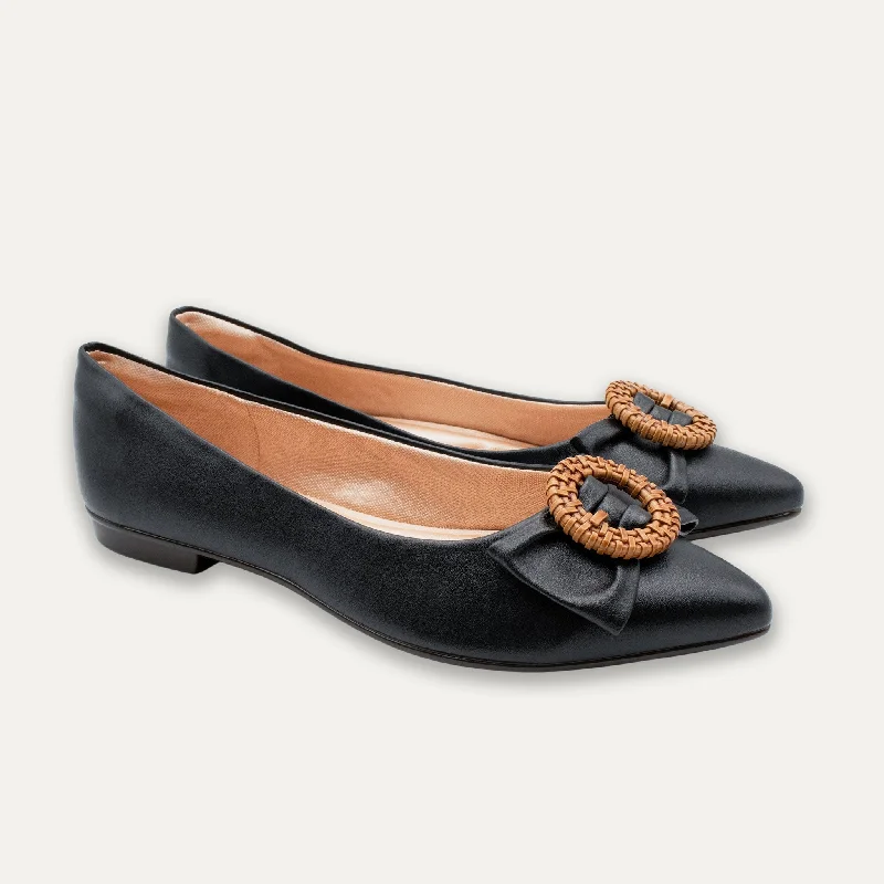 Tatiana Black Pointed Toe Flats