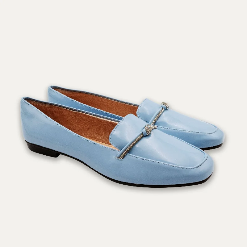 Viv Blue Round Toe Loafers